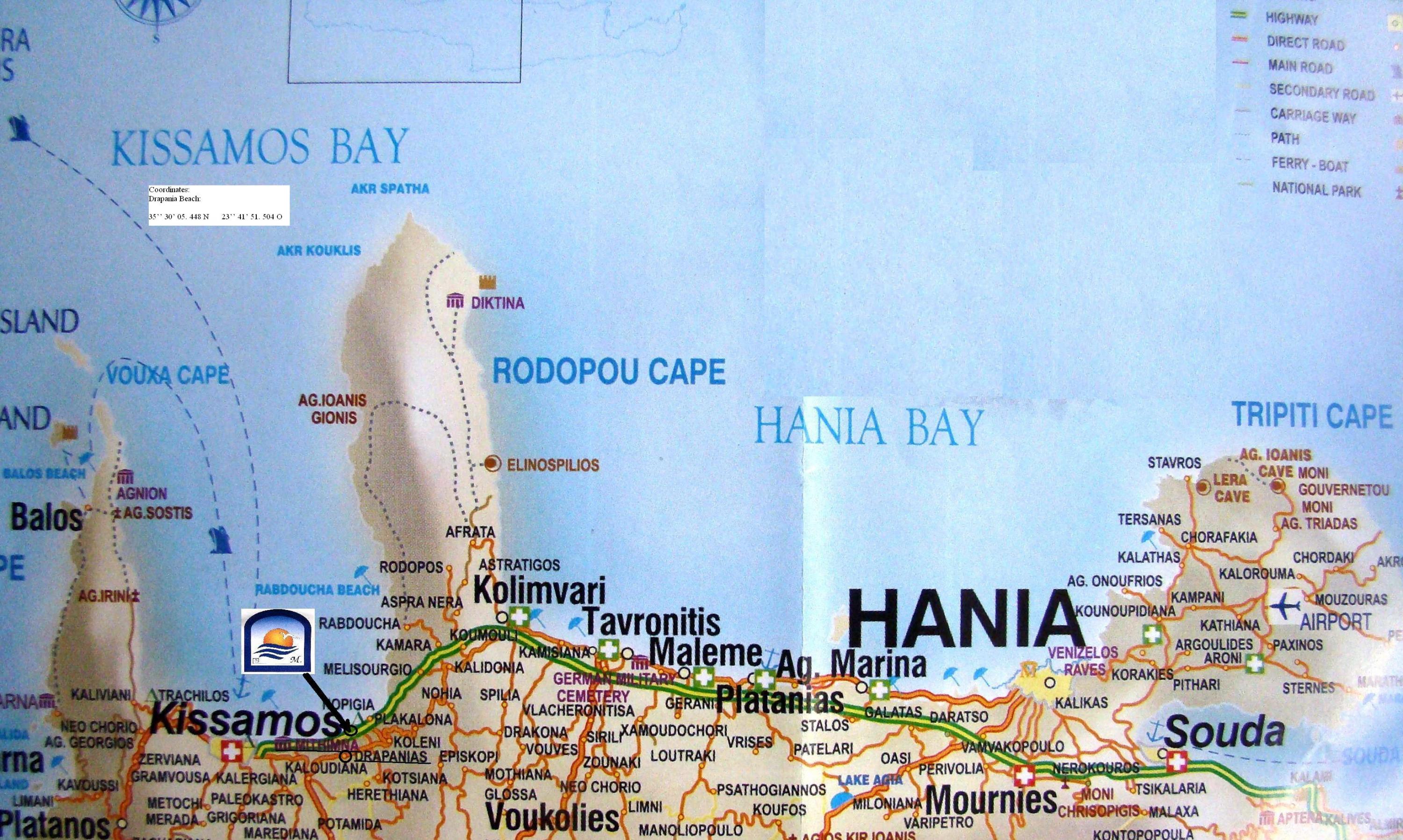 Χάρτης από τον οδηγό προβολής των Δήμων: Κισάμου- Μηθύμνης- Ιναχωρίου"